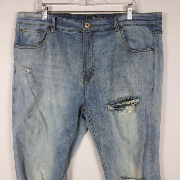 Serenede Jeans Men's Size 40 x 32 Distressed Stretch Blue Denim Tapered - Picture 2 of 10